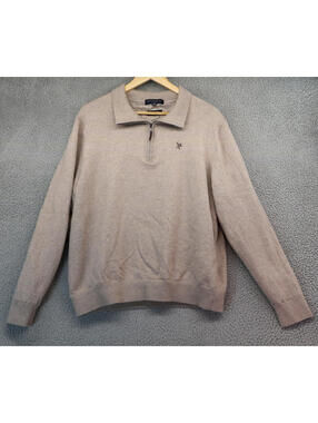 Merino Wool 1/4 Zip Sweater 2XL Granola Fairway & Greene